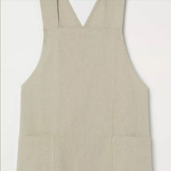 H&M Home Cotton Linen Blend Light Beige Apron Unisex Korean style - Picture 5 of 12